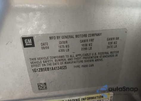 2010 Chevrolet Malibu Ls из США, поврежденный, VIN 1G1ZB5EB1A4134625